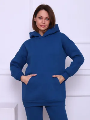 Перфект(индиго) толстовка(худи) р.46, 70% хлопок,30% п/э