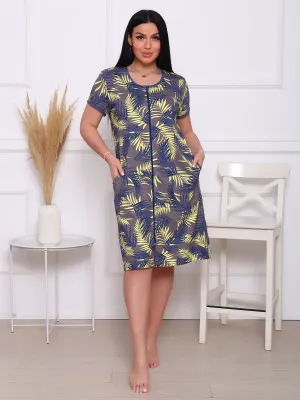 Грация(коричн.) халат р.48, кулирка (100% хлопок)