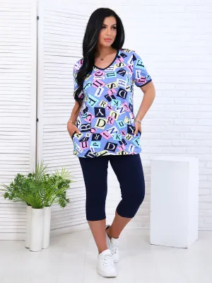 Риана(голубой) костюм р.50, кулирка (100% хлопок)