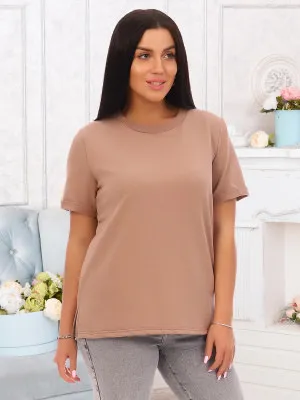 Джуди(кофе) футболка р.54 (80% хлопок, 15%п/э, 5% лайкра)