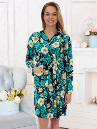 Лиза (цветы)  халат с капюшоном