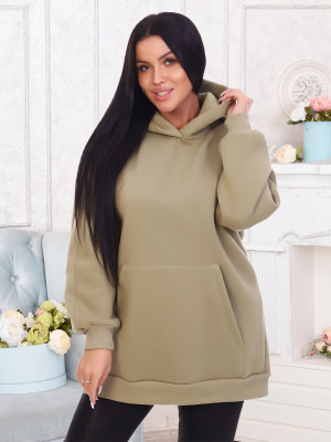 Перфект(олива) толстовка(худи) р.56, 70% хлопок,30% п/э
