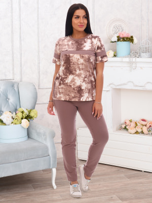 Драйв(кофе) костюм р.46, футер 80% хлопок,15% п/э, 5% лайкра