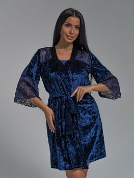 Юнона(индиго) пеньюар р.46, 88%п/э,12%лайкра