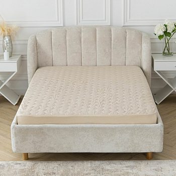 Наматрасник синтепон на рез. борт 30(беж) 160*200 м/ф(пакет)