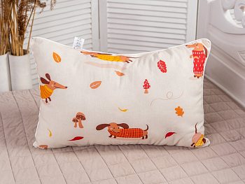 Подушка "Файберфлекс" бязь 38*58 (300г)файберфлекс,х/б кант,пакет с пл.ручкой(Н)